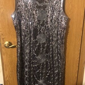 Elegant Silver Sequin Dress